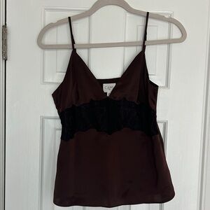 Cami NYC Burgundy Camisole with Black Lace XS